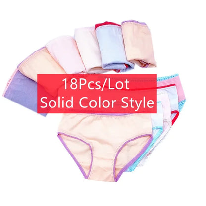 18Pc/Lot Soft Comfortalbe Baby Girls Underear Cotton Panties for Girls Kids Short Briefs