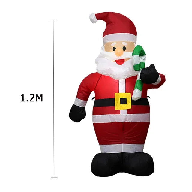 Santa Claus Inflatable Decoration Suitable for Home Outdoor Christmas Elk Pulling SleighSnowman Decoration Courtyard Garden Arch