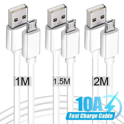 120W 10A Fast Charging Micro USB Android Charger Data Cord For Samsung Huawei Xiaomi Tablet Camera Monitor USB Charge Cables