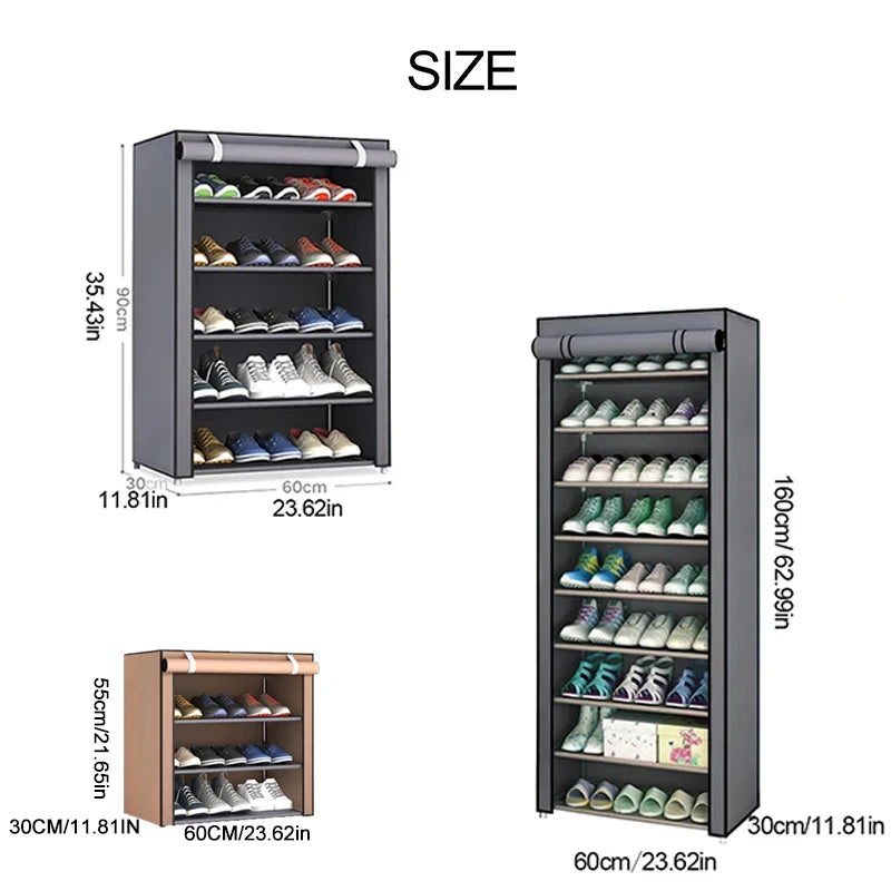 Shoe Rack Organizer Dustproof Shoe Cabinet Multilayer Minimalist Nonwoven Home Furniture Space-saving Cabinets Shoe Shelf