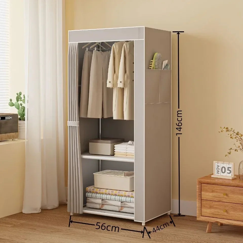 Simple Wardrobe High-capacity Household Bedroom Wardrobe Save Space Multi Functional Storage Clothing Dustproof Storage Cabinet