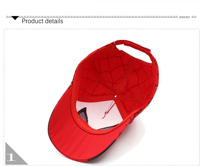 Disney Spiderman Baseball Cap For Boys Girls Baby Baseball Caps Cartoon Cotton Summer Breathable Sun Hat Children Hip Hop Hats