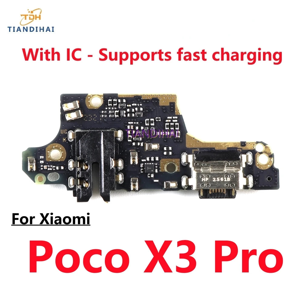 USB Charging Port Dock Jack Connector Charge Board Flex Cable With Mic Microphone For Xiaomi Poco X3 NFC X3 Pro X3NFC X3Pro