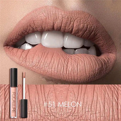 FOCALLURE Waterproof Liquid Lipstick Batom Red Velvet Lip Tint Brown Nude Matte Colourful Lipstick Makeup Cosmetics Maquiagem