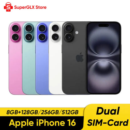 100% New Original Apple iPhone 16 A3288 iOS 18 Apple A18 Bionic Super Retina XDR OLED Display IP68 dust/water resistant Dual SIM