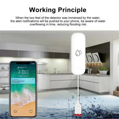 Tuya WiFi Water Sensor Leakage Alarm Flood Leak Detector Smart Home APP Remote Control Smart Home Security Protection