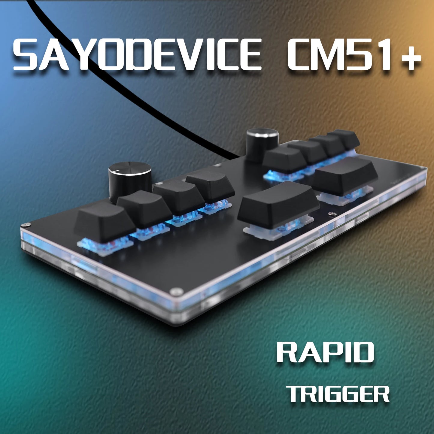 CM51 SayoDevice OSU DJ MAX OUTEMU/Gateron Switches Rapid Trigger Magnetic Switches Keyboard With Knob Screen Copy Paste Shotcut