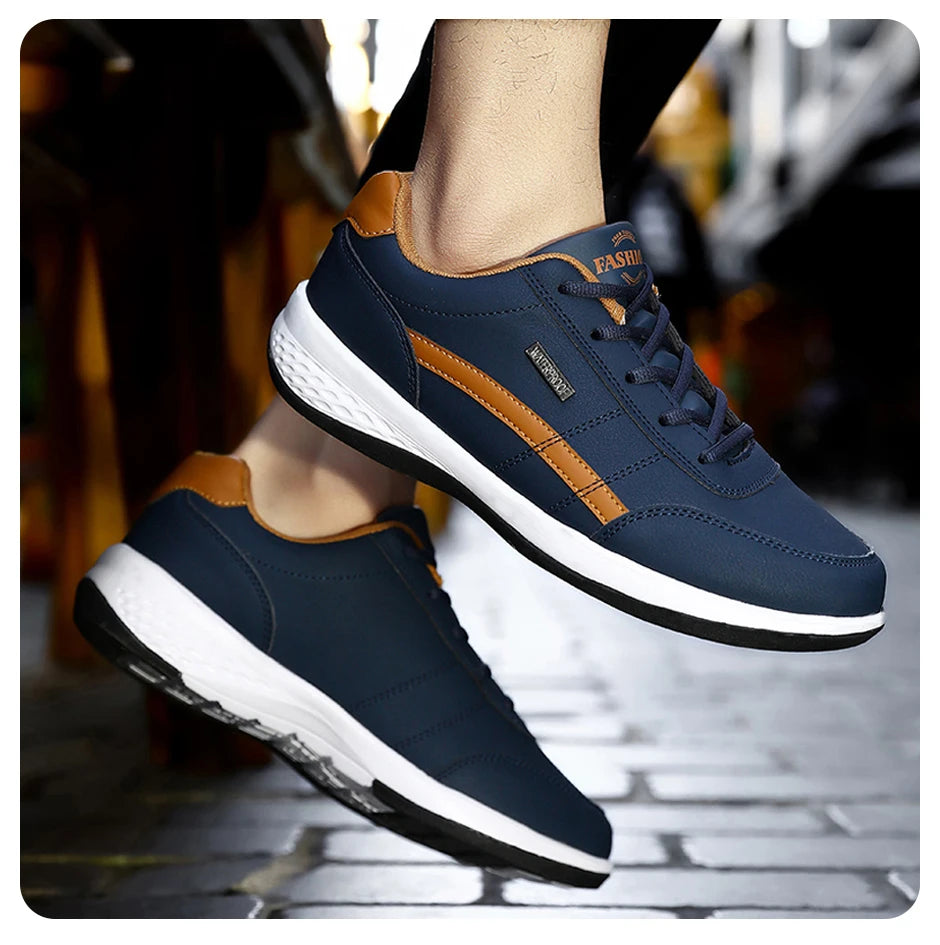 Fashion Casual Shoes Mens Outdoor Tennis Sneakers Lightweight Comfortable Lace Up PU Trainer Size Smaller Than Normals for Men