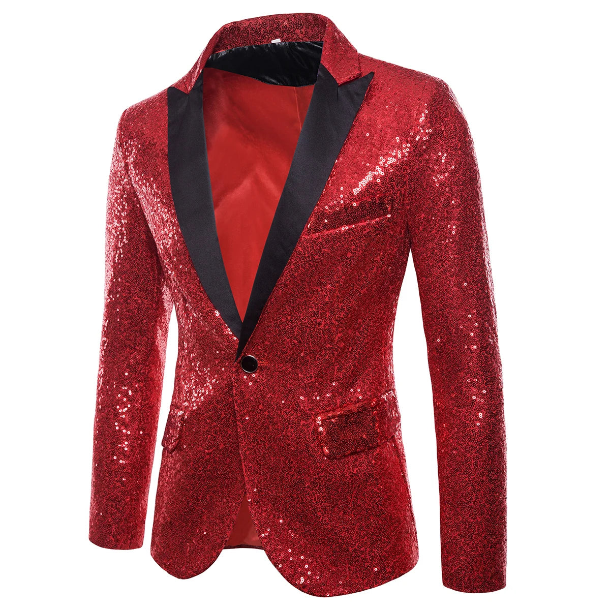 Men's Suit Jacket Little Round Sequins Sparkling Men's Blazer Wedding Dinner Band Stage Street Performance Nightclub Men's Suit