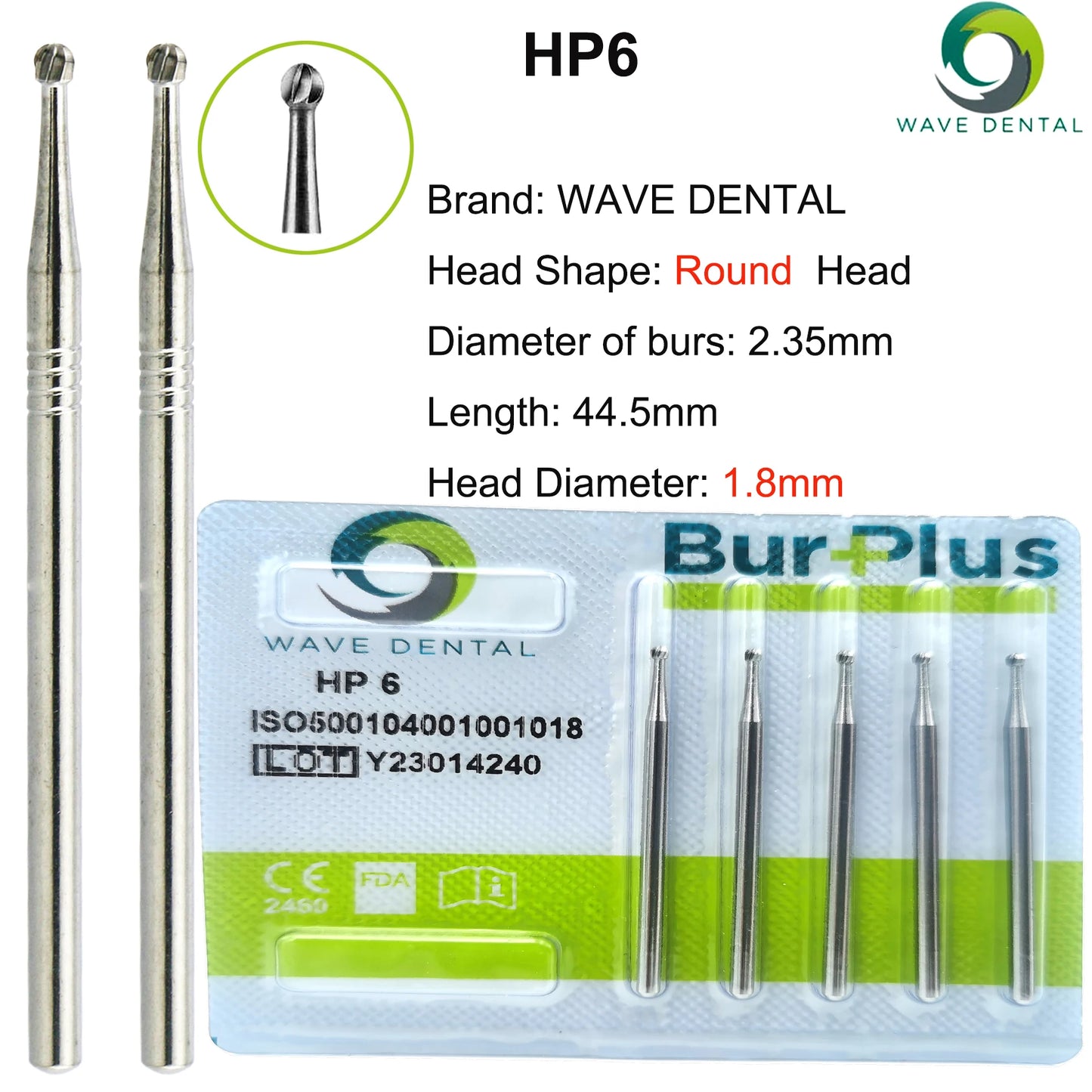 WAVE Dental Burs Tungsten Carbide Bur Dentistry Drills Bits Dental Strawberries HP Cutter Dentist Tools