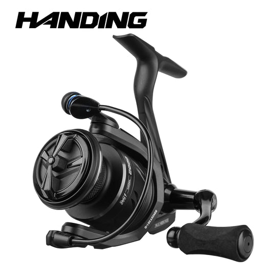 HANDING M1 Spinning Reel 12kg Max Drag Graphite Reel, 9 + 1 Ball Bearings, 5.2:1 Gear Ratio Fishing Reel for Perch Bass and Pike