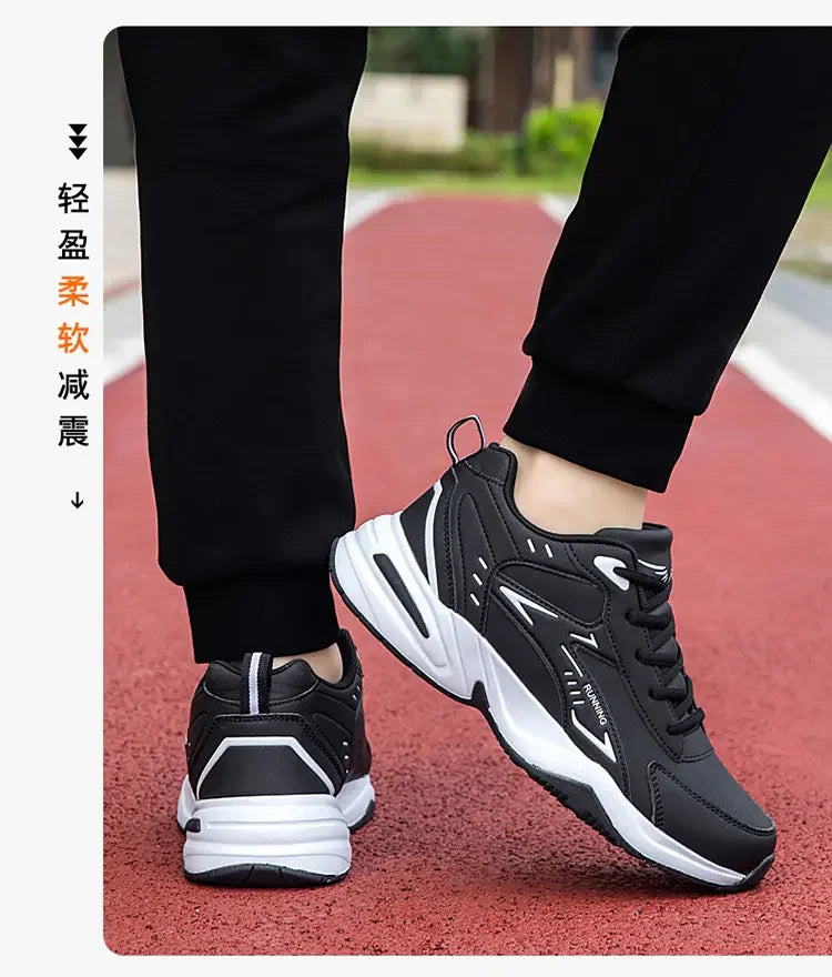 Thick Sole Versatile Clunky Sneaker for Men 2024 New Trend Mesh Lace Up Breathable Casual Sports Shoes Increased Soft Soles