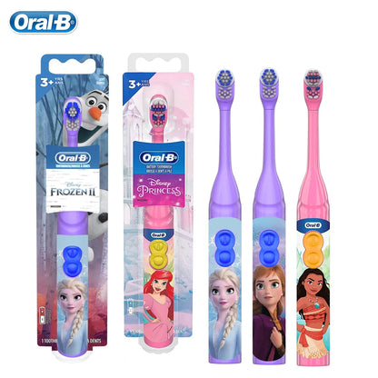 Oral-B Kids Electric Toothbrush Soft Bristle Gentle Clean Teeth Featuring Princess for Girl Toddlers Tooth Brush for kids age 3+