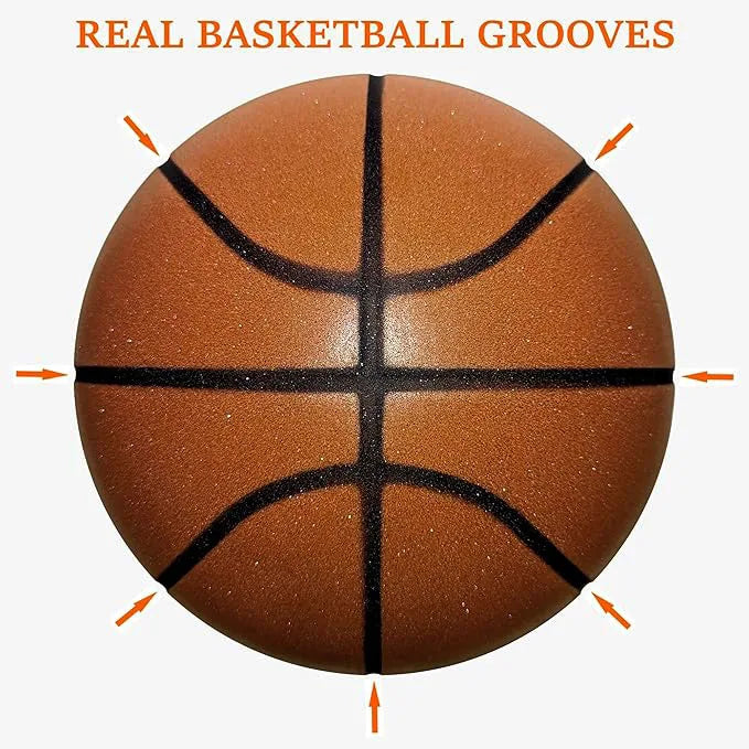 Grooved Silent Basketball 29.5''/27.5''Foam Basketball Indoor Training Silent Ball Dribbling Quietly Bounce Basketball No Noise