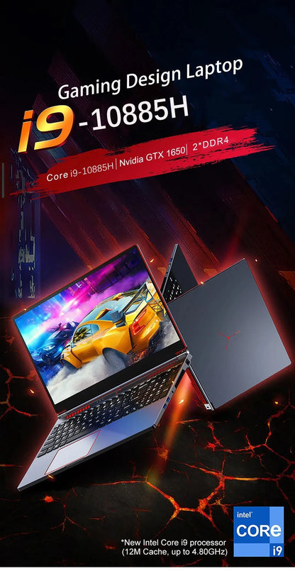 Intel Core i9-10885H 16.1 inch Gaming Laptop  GTX1650 4G Win 11 64GB DDR4 4TB SSD 8 Cores 12 Threads 4.8GHz designer Notebook