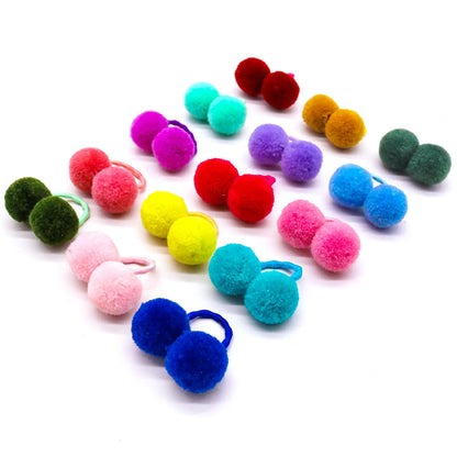 10pcs Pet Dog Plush Hair Balls Elastic Hair Bands for Medium Small Dogs Girls Cat Bows Pets Grooming Bows Dog Pet Accessories