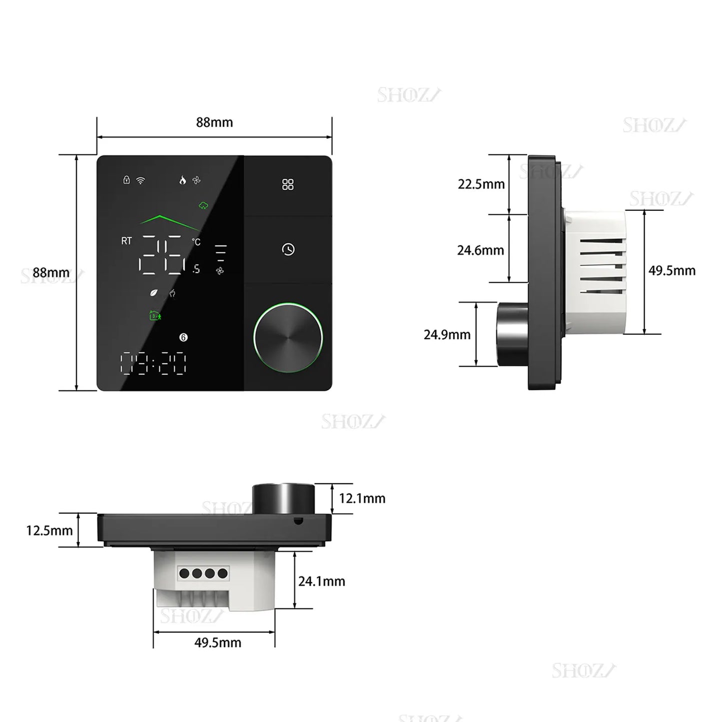 Tuya Smart Thermostats Programmable For Gas Boiler /Water Valves/Electric Floor With Wifi Remote Control  Works With Goolge