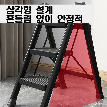 White Folding Ladder Chair Carbon Steel High Stools Strong Load-bearing Thickened Kitchen Step Ladder Stool