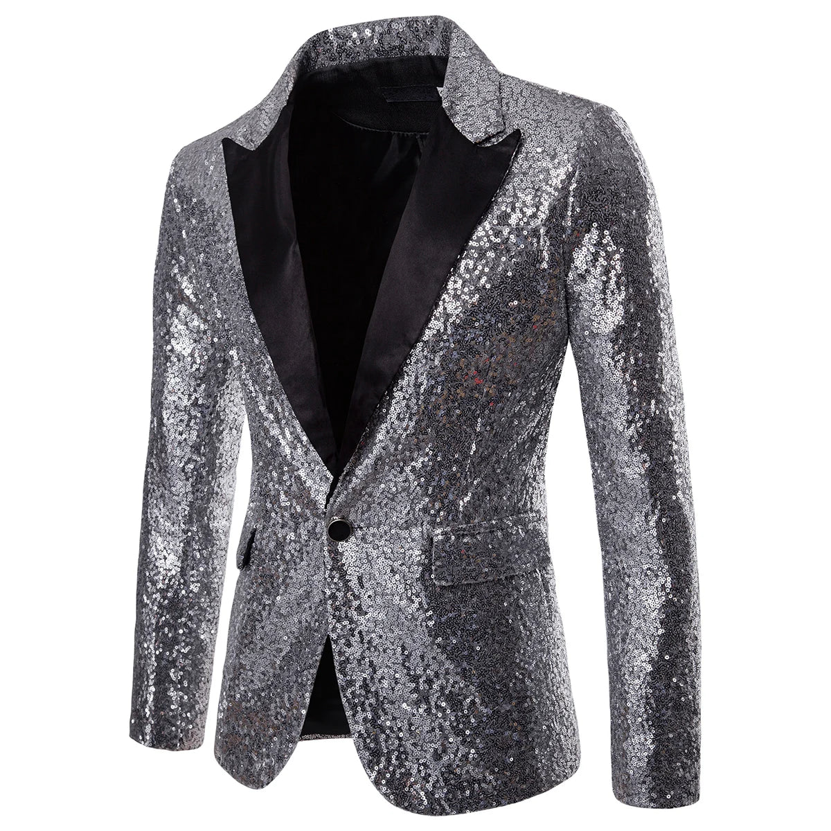 Men's Suit Jacket Little Round Sequins Sparkling Men's Blazer Wedding Dinner Band Stage Street Performance Nightclub Men's Suit