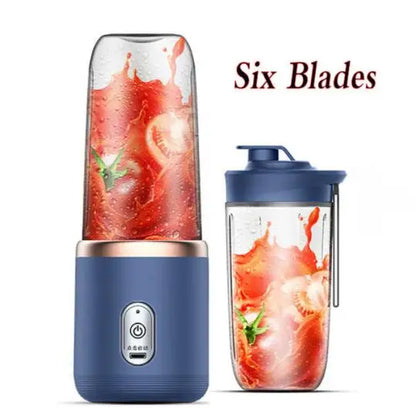 Portable Fruit Juice Blenders Summer Personal Electric Mini Bottle Home USB 6 Blades Juicer Cup Machine For Kitchen