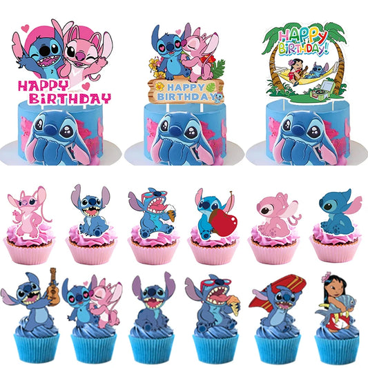 Cake Topper Party Decorations Lilo & Stitch Theme Birthday Party Supplies Stitch Paper Tableware Baby Shower Party Supplies Gift