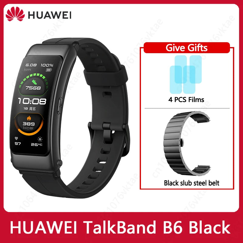 Huawei TalkBand B6 Smart Wristband Bluetooth 5.2 1.53 Inch AMOLED Screen Kirin A1 Processor Call Earphone Talk Band