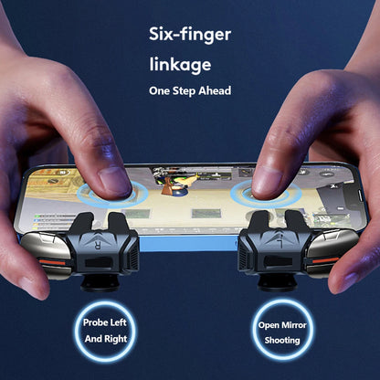 G21 Mobile Phone Game Trigger Gamepad Joystick 6-Finger Aim Shooting L1 R1 Key Button Game Fingertips For PUBG Game Controller