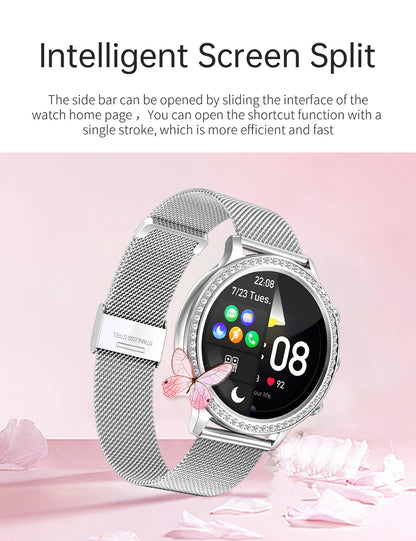 LIGE Fashion Smart Watch For Lady Bluetooth Call Blood Pressure DIY Custom Dial Sport Bracelet Waterproof Men Smartwatch Women