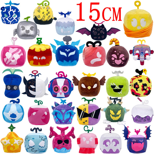 Blox Fruits 15cm Plush Mammoth Fruit Spin Sound Quake Shadow Dragon Rumble Stuffed Blox Fruit Figure Doll Collection Game Gift