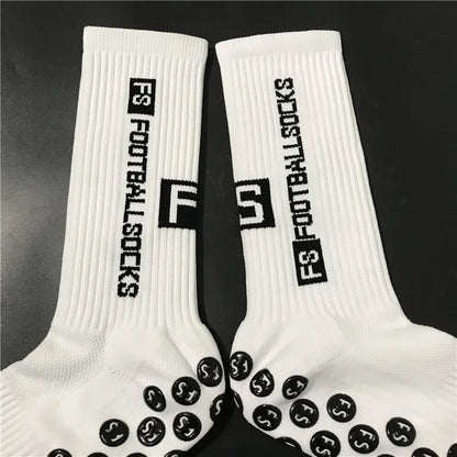 4Pairs/Lot FS Football Socks New Style Round Silicone Suction Cup Grip Anti Slip Soccer Socks Sports Men Baseball Rugby Socks