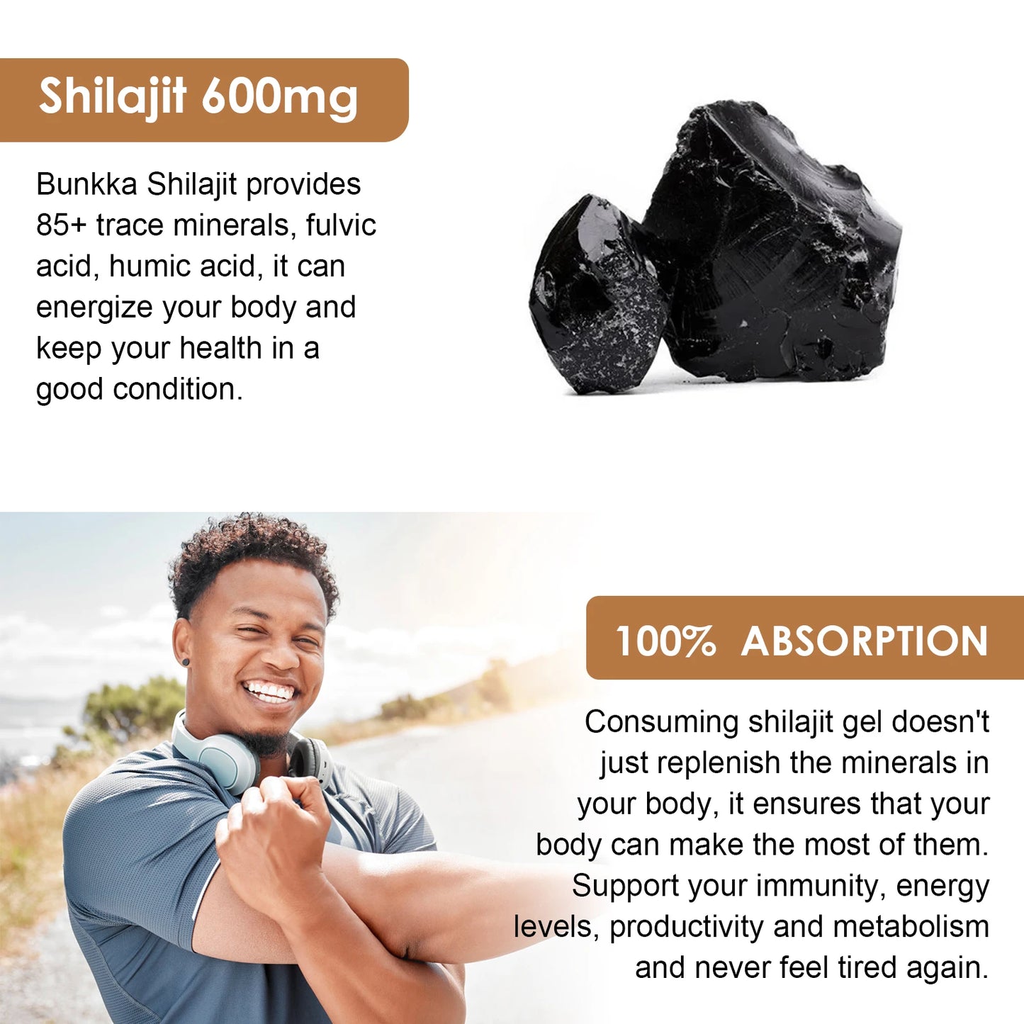 Original Organic Shilajit Resin Bitter Taste 100% Pure Himalaya Beauty Health Hormone Balance 85+ Trace Minerals Fulvic Acid