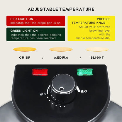 Houselin Crepe Maker, NonStick Dipping Plate plus Electric Base, Homemade Holiday Morning Breakfast or Dessert Treat Maker