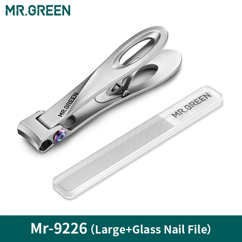 MR.GREEN Nail Clippers Wide Jaw Opening Stainless Steel Fingernail Clipper Thick Hard Toenail Cutter Manicure Scissors tools