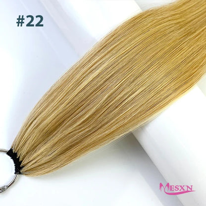 MESXN Third  Feather New hair extensions Straight Natural Real Human Hair Microring Hair Extensions  Brown Blonde  for salon