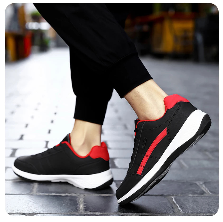 Fashion Casual Shoes Mens Outdoor Tennis Sneakers Lightweight Comfortable Lace Up PU Trainer Size Smaller Than Normals for Men