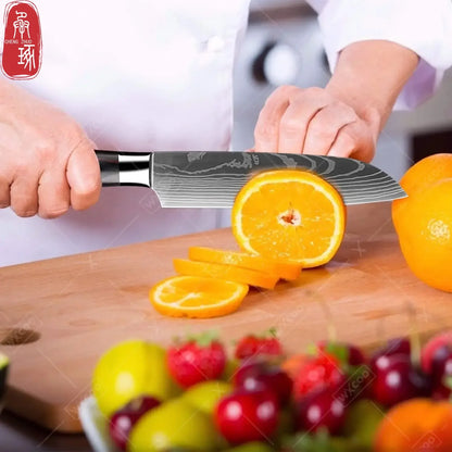 Japanese Kitchen Boning Knife Stainless Steel Chef's Knife Fish Fillet Slicing Cleaver Santoku Knife Damascus Kitchen Knife