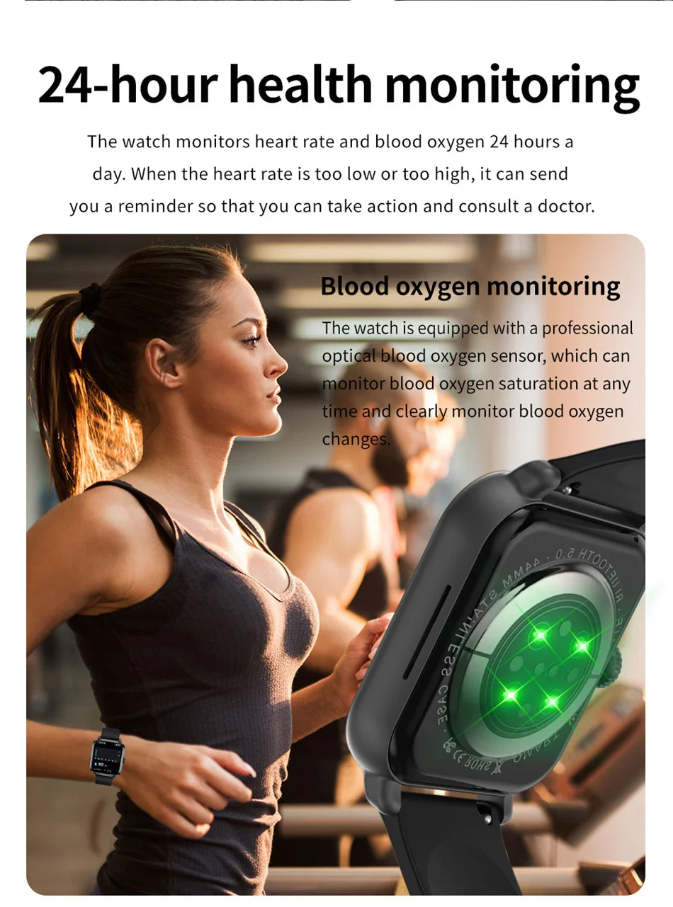 2024 New Smart Watch For Women Men Gift 1.83" Screen Full Touch Sport Fitness Watches Bluetooth Call Blood Sugar Smartwatch+Box