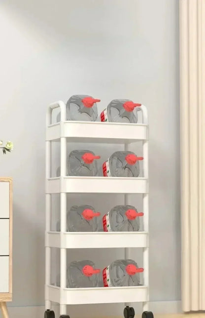 Hot Household Multi-layer Small Cart Storage Rack Floor To Floor Kitchen Bedroom Bathroom Storage Rack Storage Rack With Wheels