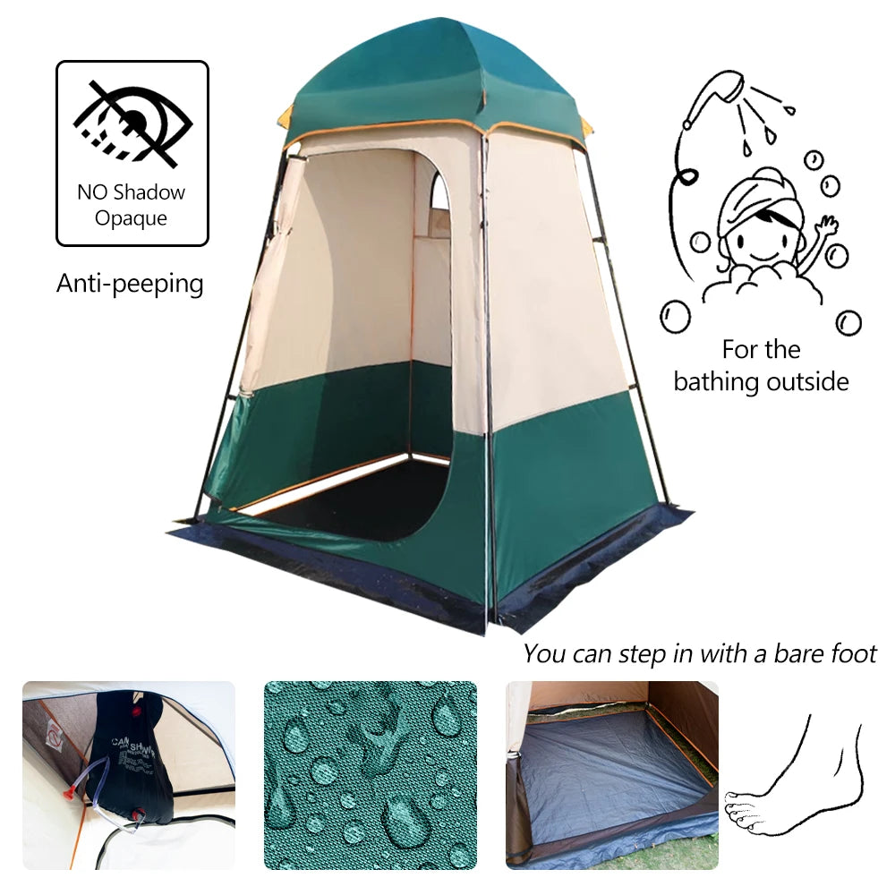 Portable Outdoor Privacy Shower Tent Double-Layer Sun Shelter for Camping Dressing Changing Room Toilet Hiking Fishing Picnic