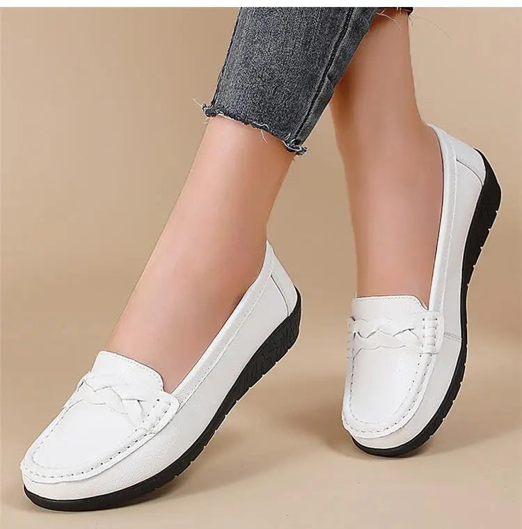 Women Flats Genuine Leather Fashion Tenis Flat Shoes Moccasins Women Shoes Slip On Women's Shoes Oxford Plus Size Zapatos Mujer