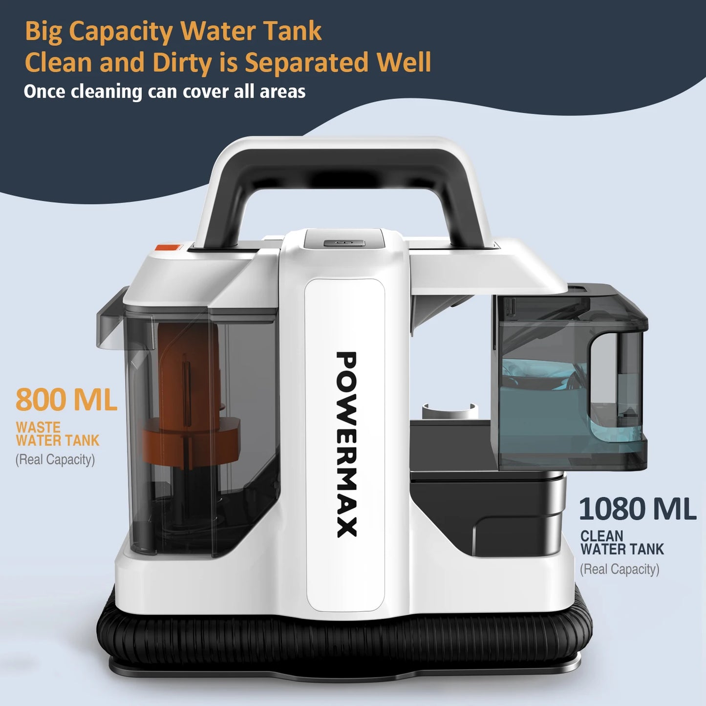 MAMNV W05 Handheld Carpet Cleaner 750W Handheld 15Kpa Corded Spot Clean Machine Wet Fabric Carpet Sofa Cleaning Pet Portable Car