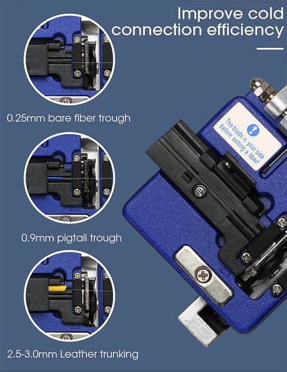 FC-6S Fiber Cleaver FTTH Fiber Optic Cable Cutter Knife Optical Fiber Cold Connection cutting Tool 16 Surface Blade