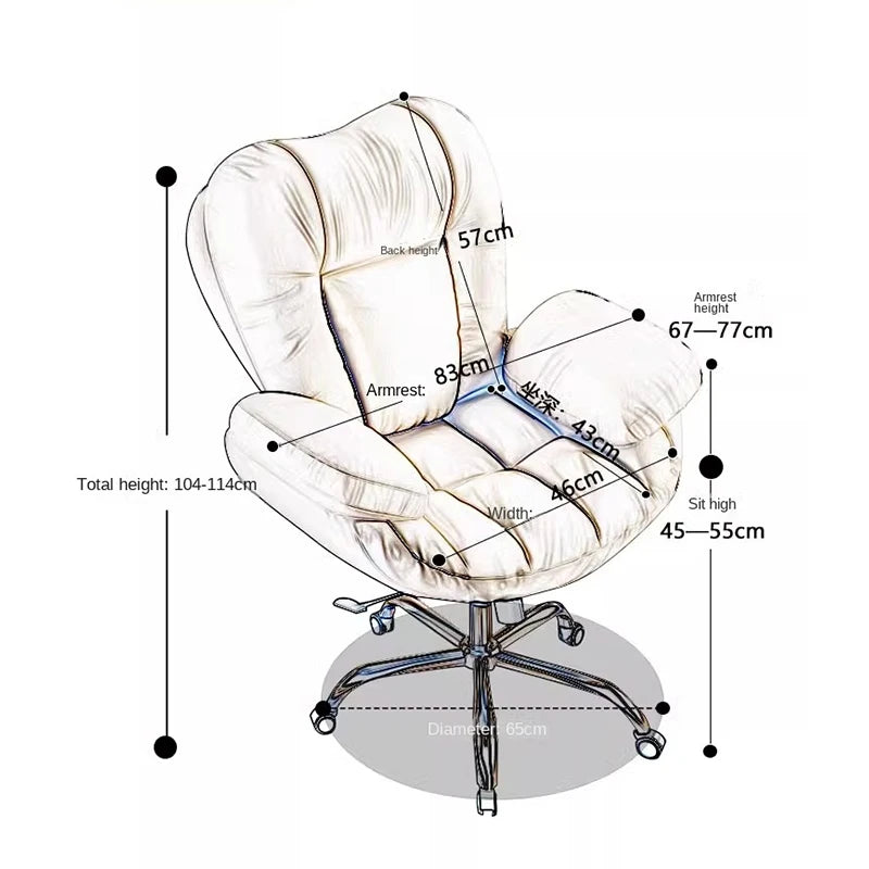 Lazy silla game Sofa Chair Office Chair Home Study Bedroom Chair Lifting Rotating Adjustable Widened Cushion with Foot Rest