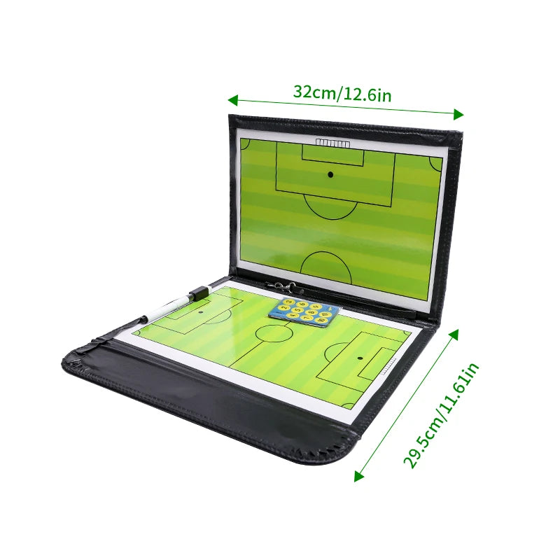 1 3-fold football tactics board Color folding coaching board Leather teaching board Magnetic pen teaching board