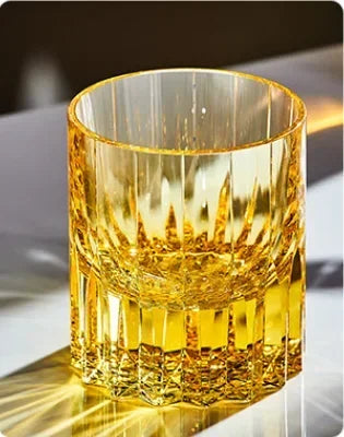 Hand-carved Light Luxury Premium Star Mang Glass Beer tumbler Home Wine Glass Engraved Thick Whiskey Glass Crystal cup