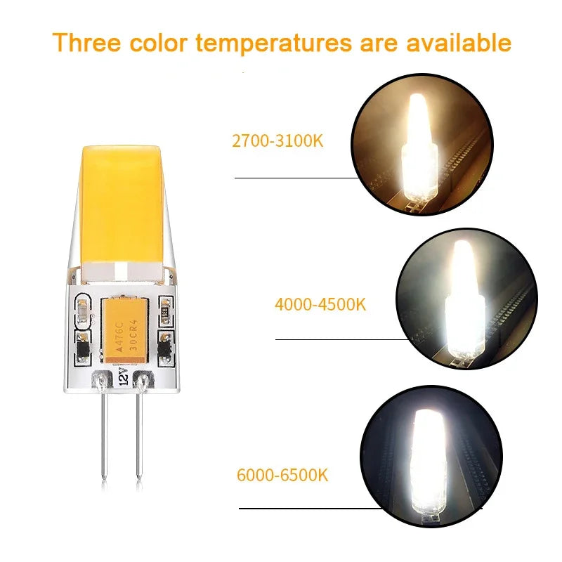 10PCS 12V AC/DC G4 COB Lamp LED AC/DC 12V Corn Light 1.2W 2W 2.5W Spotlight Chandelier Bulb Replace Halogen Lamps