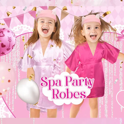 1/6/15Sets Spa Party for Girls Child Birthday Party Favors For Kids Kimono Girl Kids Robes Wedding Favour Bathrobe with Headband