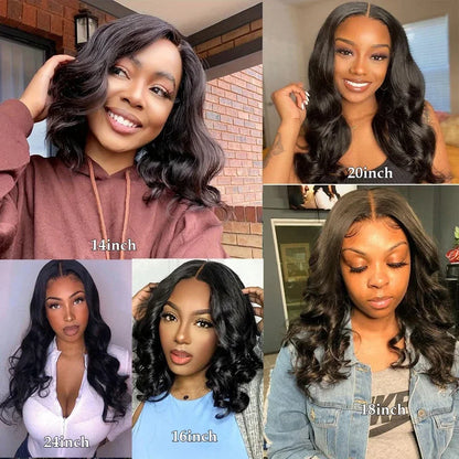 Body Wave Bob Wig 13x5x1 Peruvian Body Wave Lace Front Wigs Natural Color Preplucked Human Hair Lace Wigs For Black Women