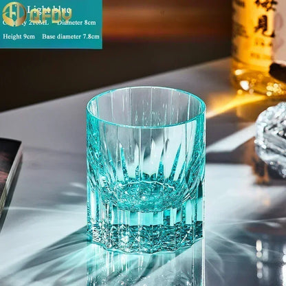 Hand-carved Light Luxury Premium Star Mang Glass Beer tumbler Home Wine Glass Engraved Thick Whiskey Glass Crystal cup