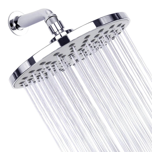 High Pressure Shower Head 8 Inch Rain Showerhead G1/2 Adjustable Bathroom Shower Head Spray Showerhead Polished Chrome Bath Rain